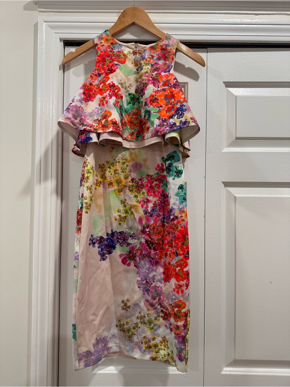 ASOS Pink Multi Floral Layered Midi Dress